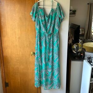 Bisou Bisou Michelle Bohbot Maxi Paisley Dress. Lined Size 14